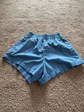 Abercrombie Poplin Light Blue Elastic Waist Shorts